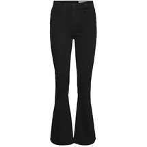 Noisy May Damen Nmsallie Hw Flare Vi023bl Noos Jeans, Schwarz, 26W / 32L EU - 26W / 32L