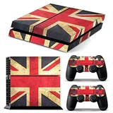 DOTBUY PS4 Skin Aufkleber Sticker Design Folie schützende Haut Schale für Sony Playstation 4 Konsole und 2 Dualshock Controller (Flags UK England)