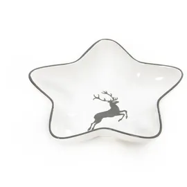 Gmundner KERAMIK Sternschale Stella Grösse: l= 14 cm x b= 14 cm x h= 3.9 cm grauer Hirsch Geschirr, handgemacht in Österreich