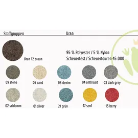 ed-lifestyle polstermöbel Boxspringbett - denim - H2 - 120x200 cm