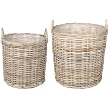 vidaXL Körbchen mit Speicher 2 pcs  Grau