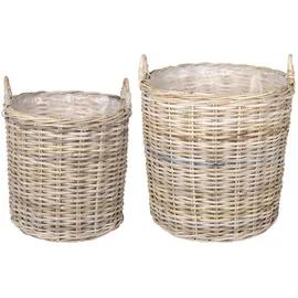 vidaXL Körbchen mit Speicher 2 pcs  Grau