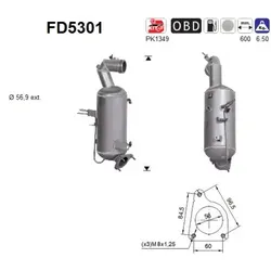 AS Ruß-/Partikelfilter, Abgasanlage  für OPEL 55506840 FD5301