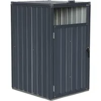 sweeek Einfache Mülltonnenabdeckung, grau aus verzinktem Stahl, B 73 x T 82 x H 124 cm - Escaut