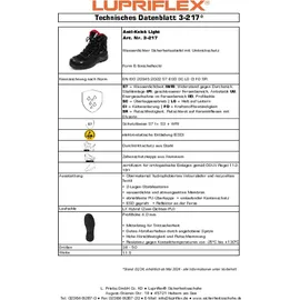 Lupriflex Antiknick Light S3 ESD WR wasserdicht Sicherheitsschuhe Arbeitsschuhe, Größe: 43