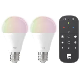 EGLO LED-Leuchtmittel E27 Glühlampenform 2er Set und Fernbedienung 9 W 806 lm