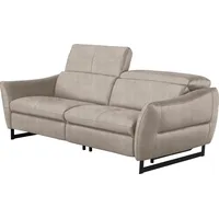 Egoitaliano "Dafne, elegantes Designsofa mit hohem Sitzkomfort", wahlw. mit elektrischer Relaxfunktion, Kopfteile manuell verstellbar grau