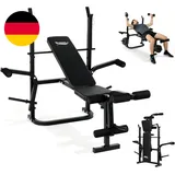 Multifunktionale Hantelbank Verstellbar Trainingsbank Mit Langhantelablage, Bein