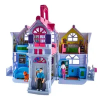 Kruzzel Puppenhaus Set Aufklappbar Puppenhausmöbel Puppen Lernspielzeug Mädchen ab