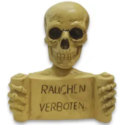 Keramik-Totenkopf "Rauchen Verboten"