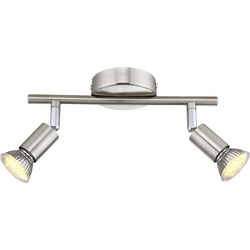 Matrix Strahler Metall Verchromt, 2X Gu10 Led