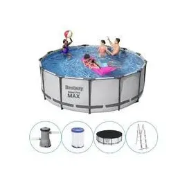 BESTWAY Steel Pro Max Frame Pool Set 396 x 122 cm inkl. Filterpumpe