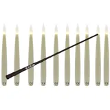 Star-Max LED Kerzen schwebend, 10 Stück, creme, 12,5 cm, mit Zauberstab-Fernbedienung, Timer