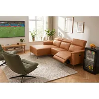Ecksofa OTTO HOME "LUND, L-Form, 261cm, man. o. elektr. Relaxfunktion (mit USB-A)", braun (cognac), B:261cm H:97cm T:179cm, Kunstleder 100% Polyurethan, Sofas, Ecksofa, und Kopfteilverstellung