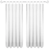 Bestgoodies Dekoschal Ellen Schlaufen Blickdicht 2er Pack - 140x225 cm x 225 cm Weiß