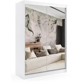 altdecor Schiebetürenschrank DEBI 160 x 216 x 61 cm Weiß