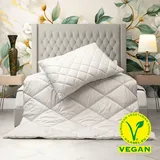 John Cotton Vierjahreszeitenbett Anna, 155x220 cm, Oeko-Tex® Standard 100% Polyester, Bezug Microfaser (Polyester), (1 St.), Bettdecke 135x200 cm, vegan, hypoallergene Füllung, weiß