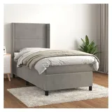 vidaXL Boxspringbett 100 x 200 cm Hellgrau