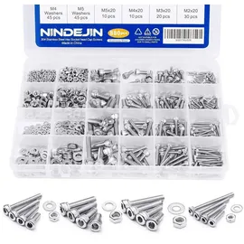 luxuskollektion Schrauben Set 880 Stück M2/M3/M4 Sechskopf Edelstahl