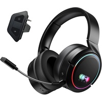 2,4GHz Kabelloses Gaming-Headset mit Xbox-Adapter, 7.1 Surround Sound, Over-Ear Kopfhörer mit Mikrofon, kompatibel mit Xbox One, Xbox Series X/S, PS4, PS5, Switch, PC, Laptop (Schwarz)