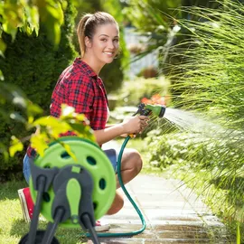 Relaxdays Schlauchtrommel 45 m grau-grün