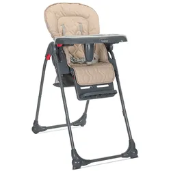 Lorelli Kinderhochstuhl Dulce Sitzhöhe verstellbar, faltbar, 5-Punkt-Gurt, Korb beige