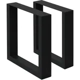 ECD Germany Tischbeine Tischkufen Tischgestell Bankbeine Bankkufen Stahl 40x43 cm Schwarz