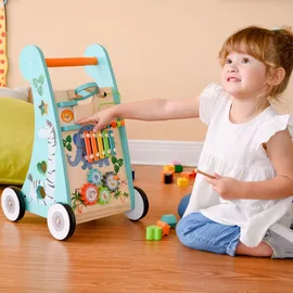 Teamson Kids Kinder Vorschule Labor Spielen Holz Lauflernhilfe & Aktivitätszentrum Blau PS-T0008