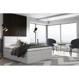 SALSABEL Bett – 180x200, weiß + GRATIS Matratzenauflage - Weiß