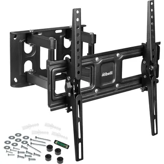 Ribelli® TV Wandhalterung Schwenkbar Neigbar max.VESA 400x400mm für 32 – 65 Zoll, TV Halterung, Flach & Curved Fernseher oder Monitor bis zu 40kg