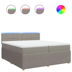 vidaXL Boxspringbett mit Matratze Taupe 200x200 cm Stoff