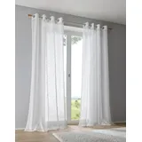 Kutti Gardine HEINE HOME Gr. 2, weiß, B:135cm H:175cm, Baumwolle, Polyester, Gardinen, Gardine