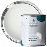 MissPompadour Wandfarbe Weiß mit Schmelz - abwaschbare Wandfarbe mit hoher Deckkraft 1 L, scheuerbeständig und wasserbasiert weiß