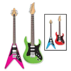 Bunte Rockgitarren Dekoration Im 2er-Set - OS