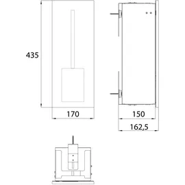 EMCO asis pure Toilettenbürstengarnitur-Modul, Unterputz, Anschlag rechts, weiß matt