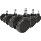HJH Office ROLO Stuhlrollen 10mm/65mm schwarz 5 Stück