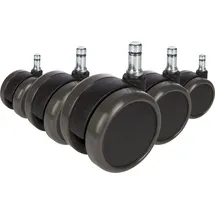 HJH Office ROLO Stuhlrollen 10mm/65mm schwarz 5 Stück