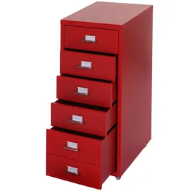 Mendler Boston Rollcontainer 69x28x41 cm rot