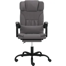 vidaXL Bürostuhl mit Liegefunktion Kunstleder Grau