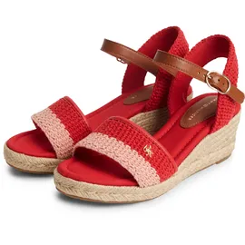 Tommy Hilfiger TH MID ESPAD WEDGE CROCHET Damen Rot/Rosa 37