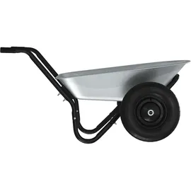 vidaXL Schubkarre 133 l Silber/Schwarz