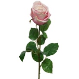MARELIDA Rose am Stiel Kunstblume Rosenblüte künstliche Blume Real Touch H: 68cm rosa