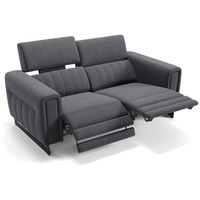 Sofanella 2-Sitzer Stoff Lesina, Relaxsofa, Designsofa, Designer Couch, Italienisches Sofa, 2er Sofa grau