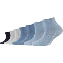 CAMANO 7er-Set: Socken in blau Beige - Gr.: 39-42