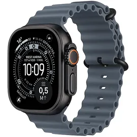 Apple Watch Ultra Ocean Armband 49 mm Maritimblau Titan Schwarz