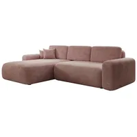 Luxusbetten24 Schlafsofa Designer Sofa Lola in Cord, mit Stauraum und Schlaffunktion rosa