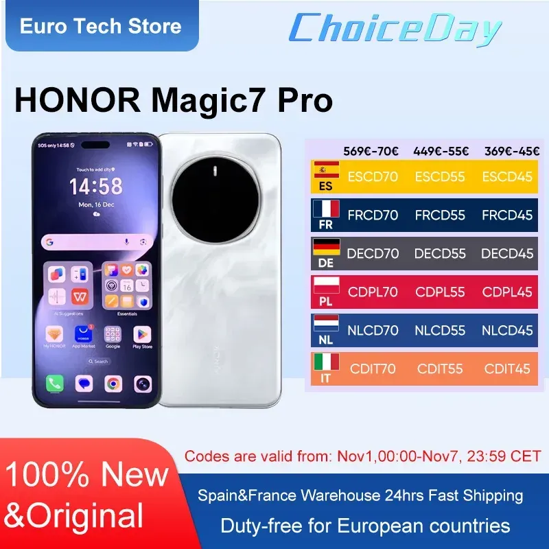 2025 NEUES HONOR Magic7 Pro 5G Smartphone Snapdragon 8 Elite 6,8'' 120Hz LTPO Display 100W Charge Global Version HONOR Magic 7 Pro
