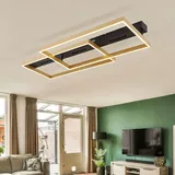 GLOBO Lighting Deckenleuchte LED Deckenlampe Wohnzimmerlampe Metall Gold Stufenschalter l 90 cm