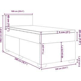 vidaXL Boxspringbett 100 x 200 cm Schwarz