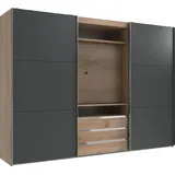 WIMEX Schwebetürenschrank »Magic by fresh to go«, tolles EXTRA: mit drehbarem TV-Element, mittig mit Schubladen grau